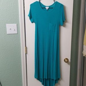 LulaRoe Teal ribbed Carly